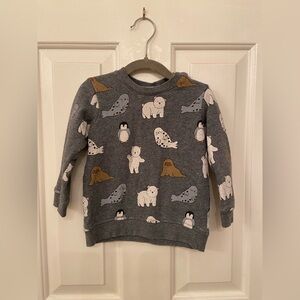 H&M Gray Kids Sweatshirt with Animal Prints
